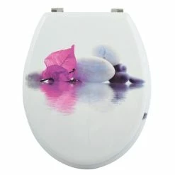 Nouveau 🌟 MSV Abattant WC MDF BORNÉO - Charnières Inox 😀