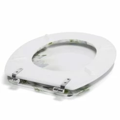 Sortie 😉 MSV Abattant WC MDF SOFAIA Motifs Fleurs - Charnières Inox 🧨 -Métal Soldes 3700703947622 3