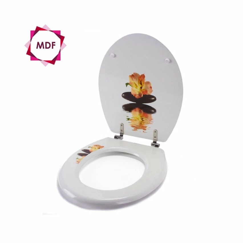 Nouveau 😉 MSV Abattant WC MDF MANILA Blanc - Charnières Inox 👏 2 Nouveau 😉 MSV Abattant WC MDF MANILA Blanc - Charnières Inox 👏 – Image 2