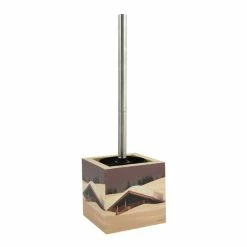 Coupon ✔️ MSV Brosse Wc avec support MDF & Acier Inox Carré Cottage Sepia 🎁