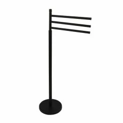 Vente flash ❤️ MSV Porte Serviettes 3 branches Acier ELLA Noir Mat 😀 -Métal Soldes 3700703953241 3