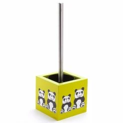 Meilleure vente ❤️ MSV Brosse Wc avec support MDF & Acier Inox Carré Panda 🥰