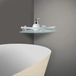 Le moins cher 😀 MSV Etagère d'angle de douche à fixer TABARCA Alu & Verre Satiné 🤩 -Métal Soldes 3700703954330 3