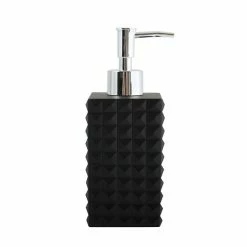 Vente flash 😀 MSV Distributeur de savon Polyrésine KUBIK Noir 😉
