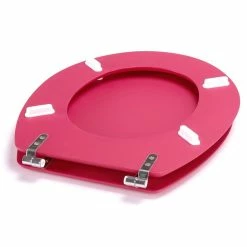 Sortie 🧨 MSV Abattant WC MDF Soft Touch Groseille - Charnières Inox ✨ -Métal Soldes 3700703956464 3