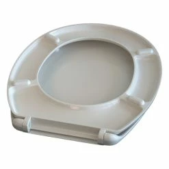 Bon marché ⌛ MSV Abattant WC Thermo Dur WORLD Gris & Blanc - Charnières PS 🎁 -Métal Soldes 3700703957430 3