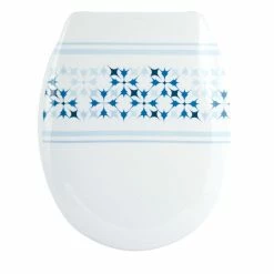 Acheter 👏 MSV Abattant WC Thermo Dur MALTA Bleu & Blanc - Charnières PS ⌛