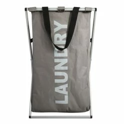 Nouveau 👍 MSV Panier à linge LAUNDRY Taupe 🎁 -Métal Soldes 3700703983804 3