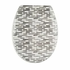 Bon marché 🧨 MSV Abattant WC Thermo Dur LOFT Gris & Blanc - Charnières PS ⭐