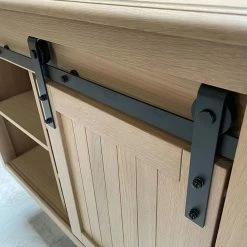 Le moins cher 👍 ByCA Ensemble meuble 93 cm en chêne blanchi et son miroir tablette - Authentica 🥰 -Métal Soldes 3701034611671 6