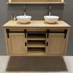 Sortie 💯 ByCA Ensemble meuble 123 cm en chêne blanchi et son miroir tablette - Authentica 😉 9 Sortie 💯 ByCA Ensemble meuble 123 cm en chêne blanchi et son miroir tablette - Authentica 😉 -Métal Soldes 3701034611688 4