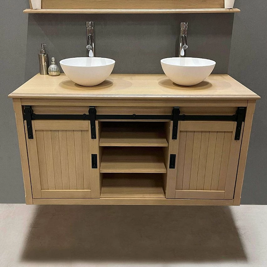 Sortie 💯 ByCA Ensemble meuble 123 cm en chêne blanchi et son miroir tablette - Authentica 😉 4 Sortie 💯 ByCA Ensemble meuble 123 cm en chêne blanchi et son miroir tablette - Authentica 😉 – Image 4