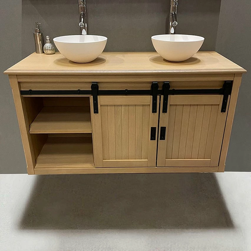 Sortie 💯 ByCA Ensemble meuble 123 cm en chêne blanchi et son miroir tablette - Authentica 😉 5 Sortie 💯 ByCA Ensemble meuble 123 cm en chêne blanchi et son miroir tablette - Authentica 😉 – Image 5