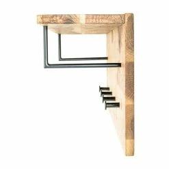 De gros 👏 Paris prix Patère Murale 4 Crochets & Cintre "Royal Oak" 80cm Naturel ⌛ -Métal Soldes 4001070223593 3