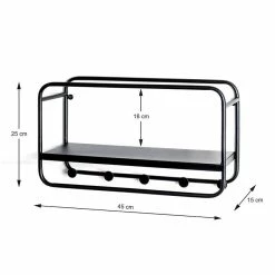 Meilleure vente ⌛ Paris prix Patère Murale 4 Crochets "Victoire" 45cm Noir ✔️ -Métal Soldes 4001070235060 5