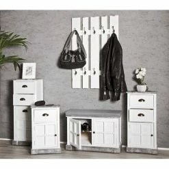 Bon marché 👏 Paris prix Patère Murale Vintage "Anie" 100cm Blanc 🥰 -Métal Soldes 4001070273147 2