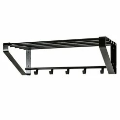 De gros 🥰 Paris prix Patère Murale 5 Crochets "Étagère" 65cm Noir ⭐