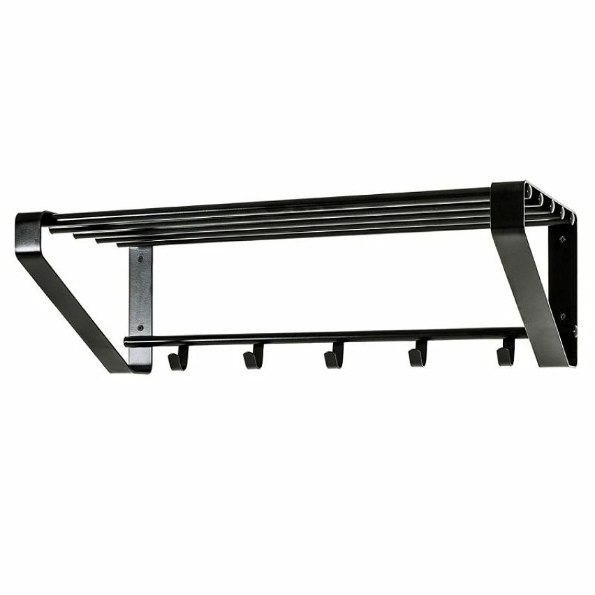 De gros 🥰 Paris prix Patère Murale 5 Crochets "Étagère" 65cm Noir ⭐ 1 De gros 🥰 Paris prix Patère Murale 5 Crochets "Étagère" 65cm Noir ⭐