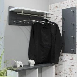 Meilleur prix 🤩 Paris prix Patère Murale 7 Crochets Déco "Granit" 80cm Gris 🎁 -Métal Soldes 4001070425508 3