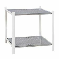 Bon marché 🔥 Paris prix Étagère 2 Niveaux Design "Ethan" 41cm Argent 🥰