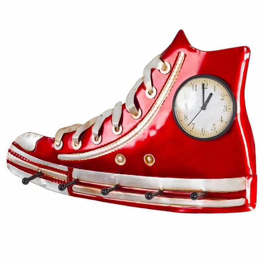 De gros 😉 Paris prix Patère Murale & Horloge Design "Baskets" 50cm Rouge 👍 1 De gros 😉 Paris prix Patère Murale & Horloge Design "Baskets" 50cm Rouge 👍