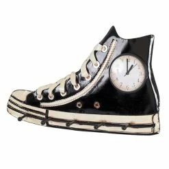 Vente flash 👏 Paris prix Patère Murale & Horloge Design "Baskets" 50cm Noir 🌟