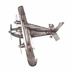Promo 💯 Paris prix Patère Murale Vintage "Avion" 55cm Gris 👍