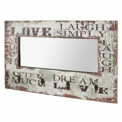 Vente flash 😉 Paris prix Patère Murale & Miroir "4 Crochets" 80cm Naturel ⭐