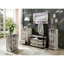 Meilleure affaire ✨ Paris prix Patère Murale 4 Crochets & Miroir "Love" 80cm Blanc ✨ -Métal Soldes 4001070899415 3