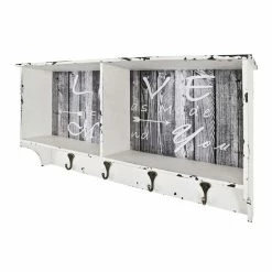 Bon marché ✔️ Paris prix Patère Murale "Crochets & Compartiments" 76cm Blanc ⌛