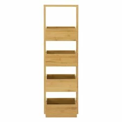 Remise ❤️ Étagère de rangement Bardu Bambou 28 x 16 x 88 cm [en.casa] 💯