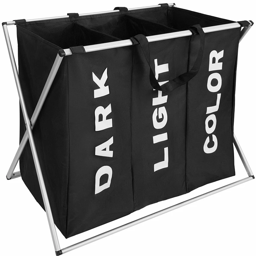 Nouveau 🎁 Tectake Panier à linge triple - beige ❤️ 8 Nouveau 🎁 Tectake Panier à linge triple - beige ❤️ – Image 8