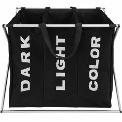 Nouveau 🎁 Tectake Panier à linge triple - beige ❤️ 25 Nouveau 🎁 Tectake Panier à linge triple - beige ❤️ -Métal Soldes 4061173017758 3