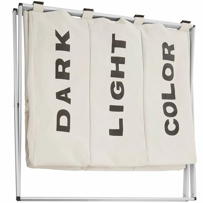 Nouveau 🎁 Tectake Panier à linge triple - beige ❤️ 7 Nouveau 🎁 Tectake Panier à linge triple - beige ❤️ – Image 7