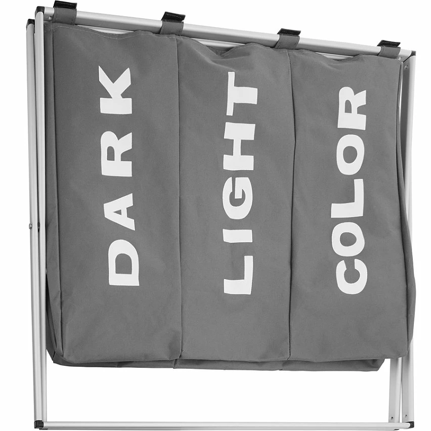 Nouveau 🎁 Tectake Panier à linge triple - beige ❤️ 17 Nouveau 🎁 Tectake Panier à linge triple - beige ❤️ – Image 17