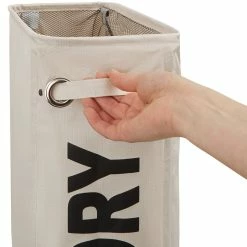 Meilleure affaire 😉 Tectake Panier à linge étroit sur roulettes - beige ❤️ -Métal Soldes 4061173017796 6