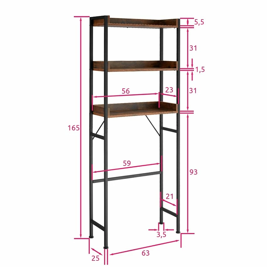 Meilleure vente 🌟 Tectake Étagère de salle de bain Seattle - Bois clair industriel, Chêne Sonoma 🛒 6 Meilleure vente 🌟 Tectake Étagère de salle de bain Seattle - Bois clair industriel, Chêne Sonoma 🛒 – Image 6