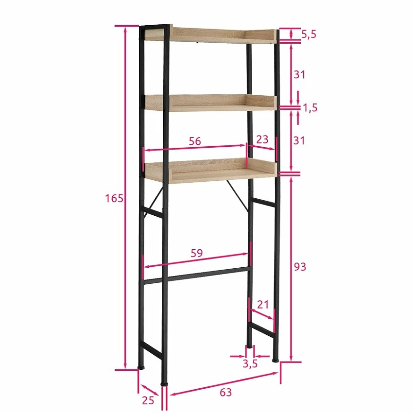 Meilleure vente 🌟 Tectake Étagère de salle de bain Seattle - Bois clair industriel, Chêne Sonoma 🛒 13 Meilleure vente 🌟 Tectake Étagère de salle de bain Seattle - Bois clair industriel, Chêne Sonoma 🛒 – Image 13