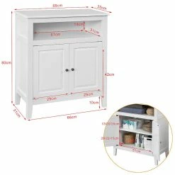 Acheter ⌛ SoBuy® FRG204-W Meuble Bas de Salle de Bain Armoire Toilette Buffet commode – Blanc ✔️ -Métal Soldes 4251388600900 3