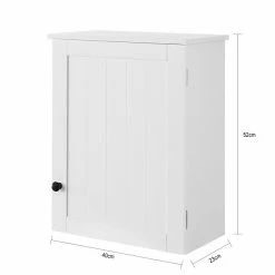 Sortie 🔥 SoBuy® BZR19-W Meuble Haut de Salle de Bain- 1 Porte Placard Commode Meuble de Rangement Mural Armoire Suspendue 💯 -Métal Soldes 4251388609163 3