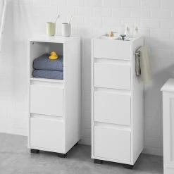 Top 10 👏 SoBuy® BZR29-W Meuble Demi-Colonne Meuble Bas de Salle de Bain avec 3 Tiroirs, 4 Compartiments et Porte-Serviette - Blanc 🥰 8 Top 10 👏 SoBuy® BZR29-W Meuble Demi-Colonne Meuble Bas de Salle de Bain avec 3 Tiroirs, 4 Compartiments et Porte-Serviette - Blanc 🥰 -Métal Soldes 4251388610923 3