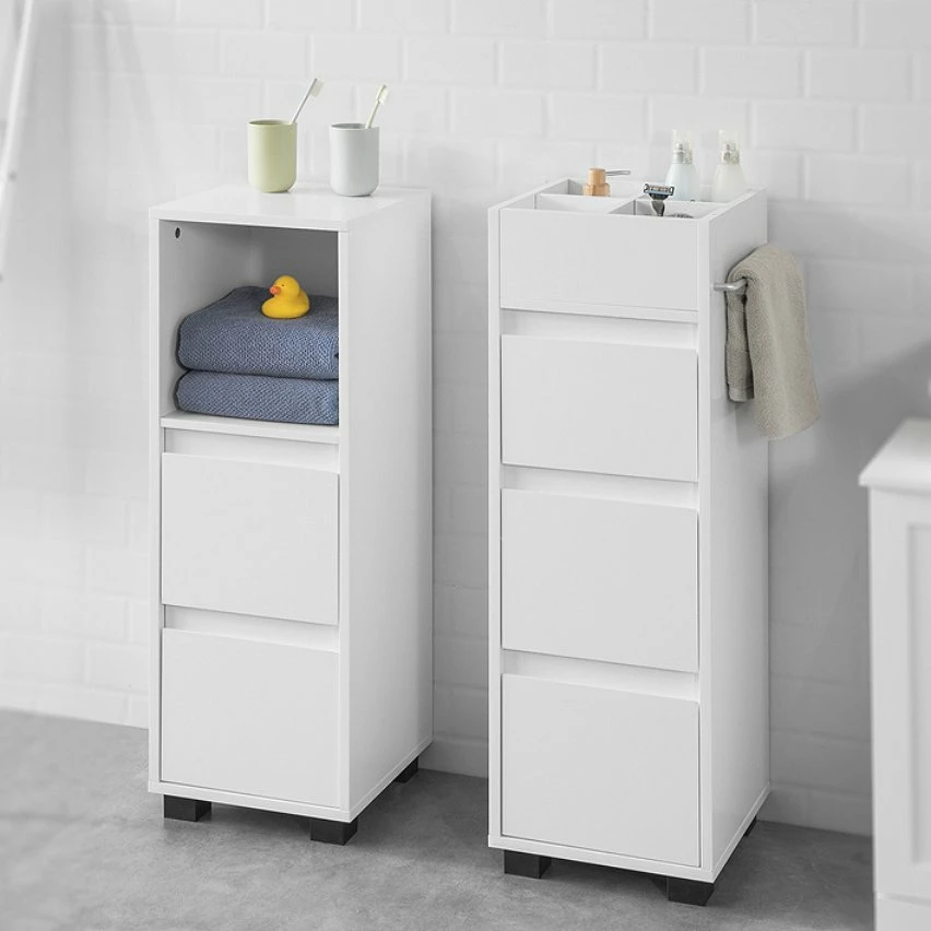 Top 10 👏 SoBuy® BZR29-W Meuble Demi-Colonne Meuble Bas de Salle de Bain avec 3 Tiroirs, 4 Compartiments et Porte-Serviette - Blanc 🥰 3 Top 10 👏 SoBuy® BZR29-W Meuble Demi-Colonne Meuble Bas de Salle de Bain avec 3 Tiroirs, 4 Compartiments et Porte-Serviette - Blanc 🥰 – Image 3