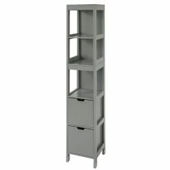 Le moins cher 💯 SoBuy® FRG126-SG Meuble Colonne de Salle de Bain Armoire Haute – 4 étagères et 2 tiroirs 😉