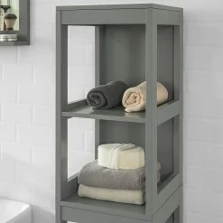 Le moins cher 💯 SoBuy® FRG126-SG Meuble Colonne de Salle de Bain Armoire Haute – 4 étagères et 2 tiroirs 😉 -Métal Soldes 4251388611920 7