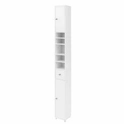 Promo 😉 SoBuy BZR34-W Meuble de Rangement Salle d Bain Meuble Colonne Armoire de Toilette Meuble WC 🛒