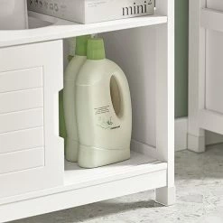 Promo 🌟 SoBuy FRG128-II-W Meuble sous lavabo Meuble sous évier Meuble de Salle de Bain sous lavabo ✨ -Métal Soldes 4251388613450 4