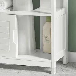 Promo 🌟 SoBuy FRG128-II-W Meuble sous lavabo Meuble sous évier Meuble de Salle de Bain sous lavabo ✨ -Métal Soldes 4251388613450 5