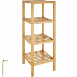 Top 10 ⌛ Tectake Étagère en Bambou 4 niveaux 33x33x97cm 🌟