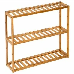 Meilleure affaire ✔️ Tectake Étagère en Bambou 3 niveaux 60x15x54,5cm 🎉
