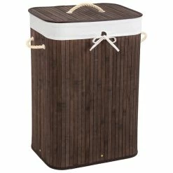 Tout neuf ⭐ Tectake Panier à linge bambou rectangulaire - 100 L 🔥 -Métal Soldes 4260435994978 1